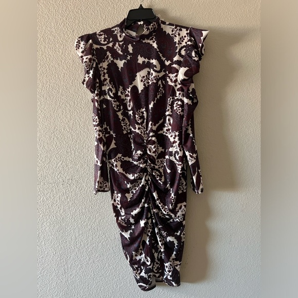 Eloquii Mock Neck Dress with Sleeve Detail Purple Multi Size 14 Brand New - Picture 7 of 15